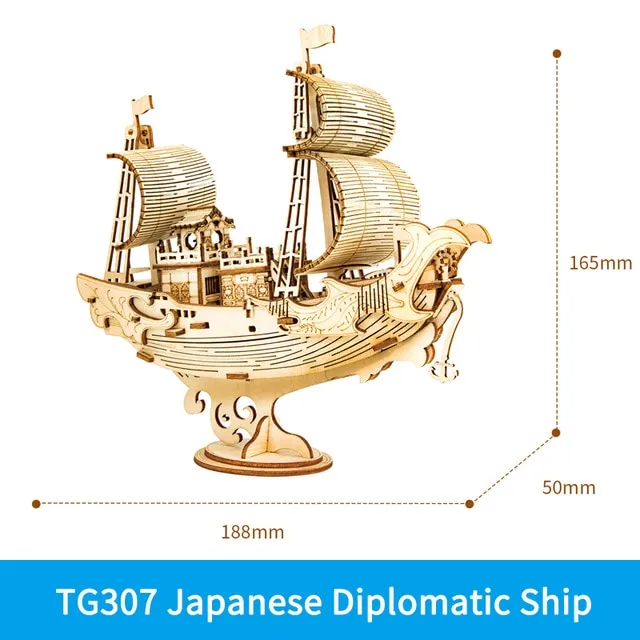 Wooden Puzzle Games Boat & Ship Model Toys For Children Kids Girls Birthday Gift – image 9