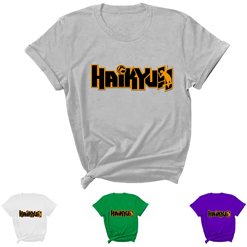 HAIKYUU Volleyball Print Short Sleeve Round Neck T-Shirt