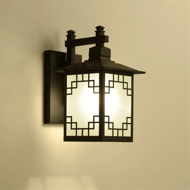 Retro aisle lamp fence outdoor wall at
