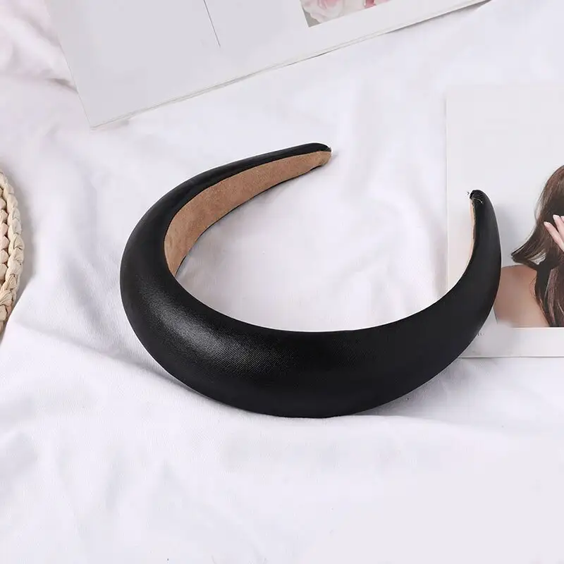 Leather Sponge Thicken Cloth Wide Side Headband