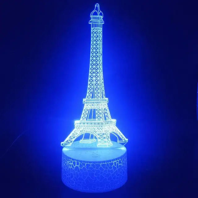 Eiffel Tower 3D Seven-Color Novelty Table Lamp