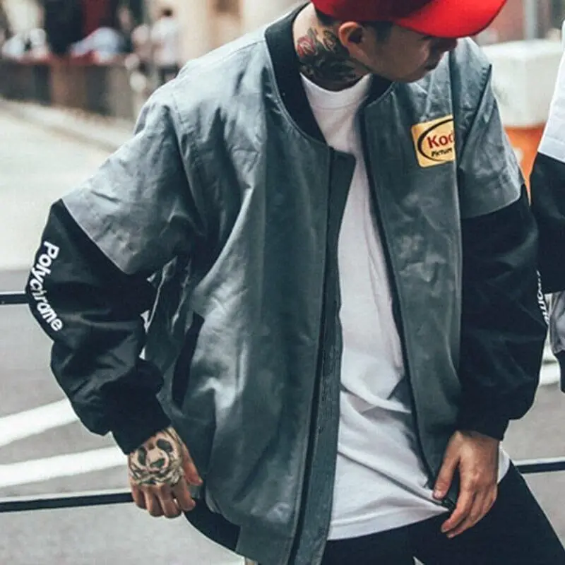 Hip Hop Style Jacket Men Women Streetwear Print Baseball