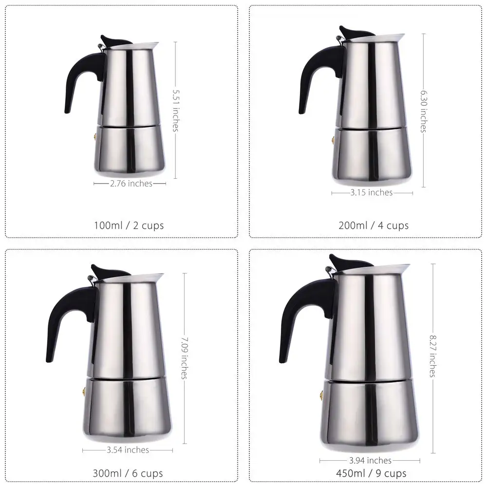Stainless Steel Coffee Pot Mocha Espresso Latte Percolator