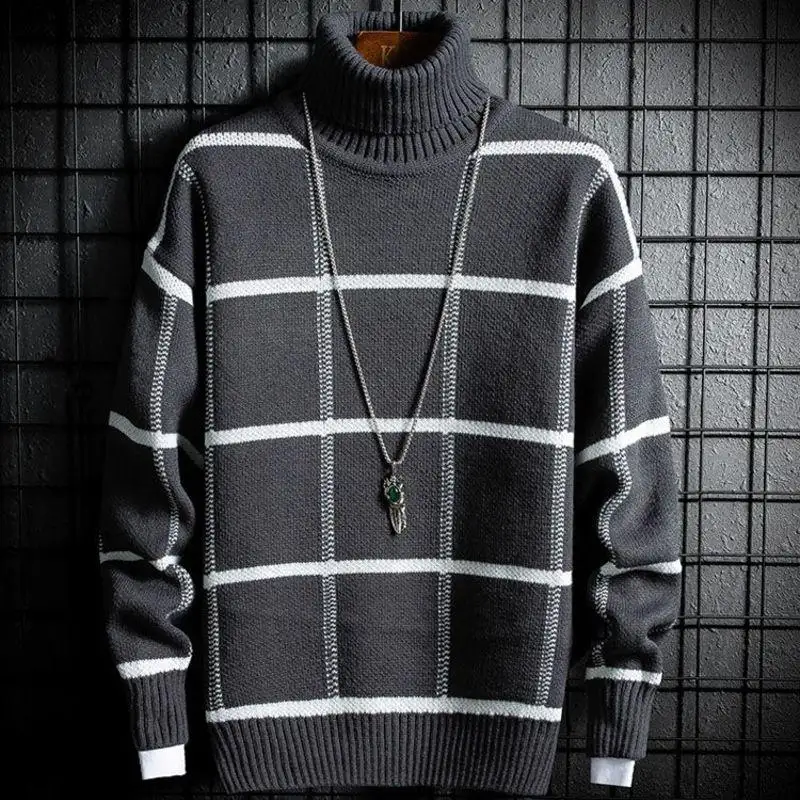 Korean Winter New Boys Sweater Fashion High Neck Bottoming