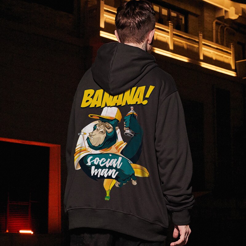 Trendy Brand Hip-hop Hooded Loose Plus Velvet Sweater