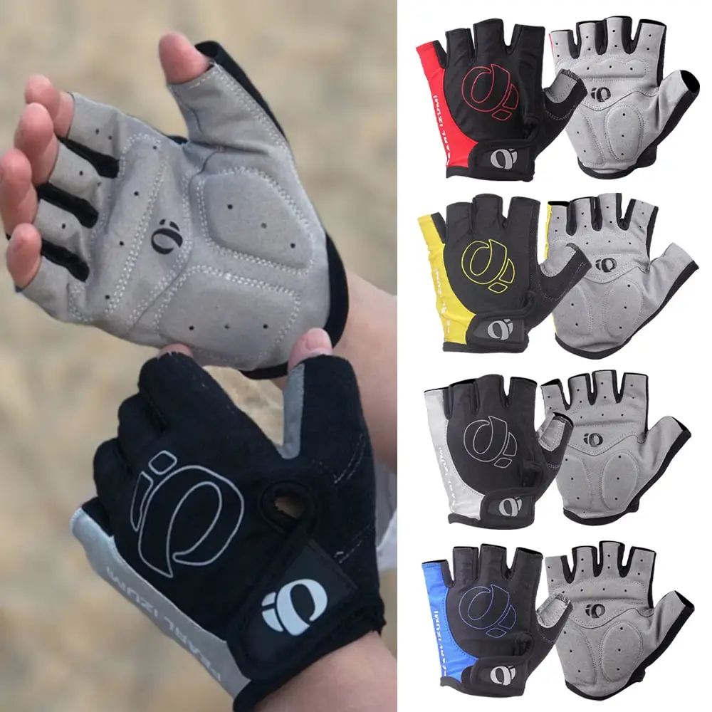 Bicycle Half Finger Microfiber Breathable Shock Absorbing Short Gloves
