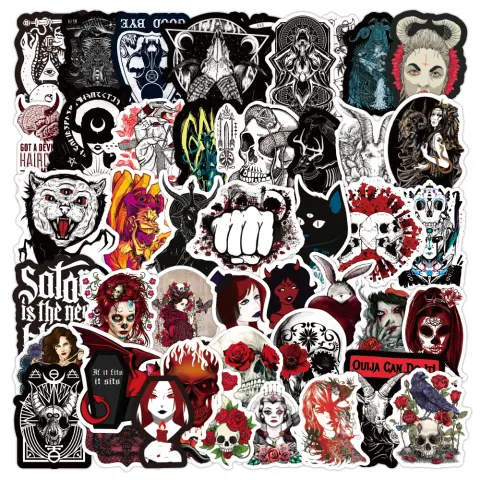 100 Gothic Demon Dark Red Series Graffiti Sticker Water