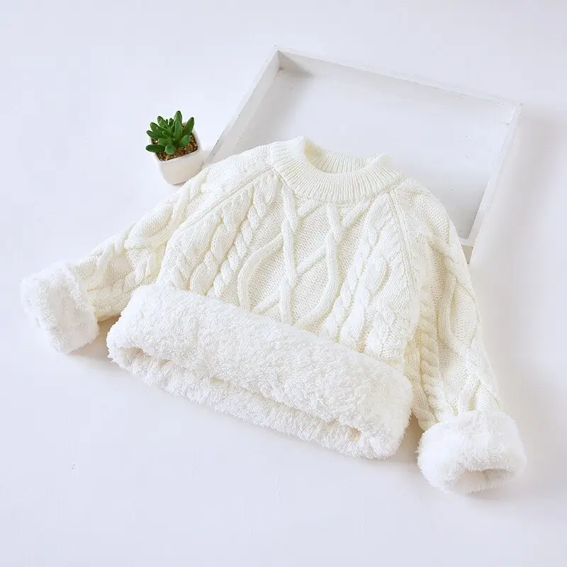 Children's Sweater with Plush and Thickened Pullover