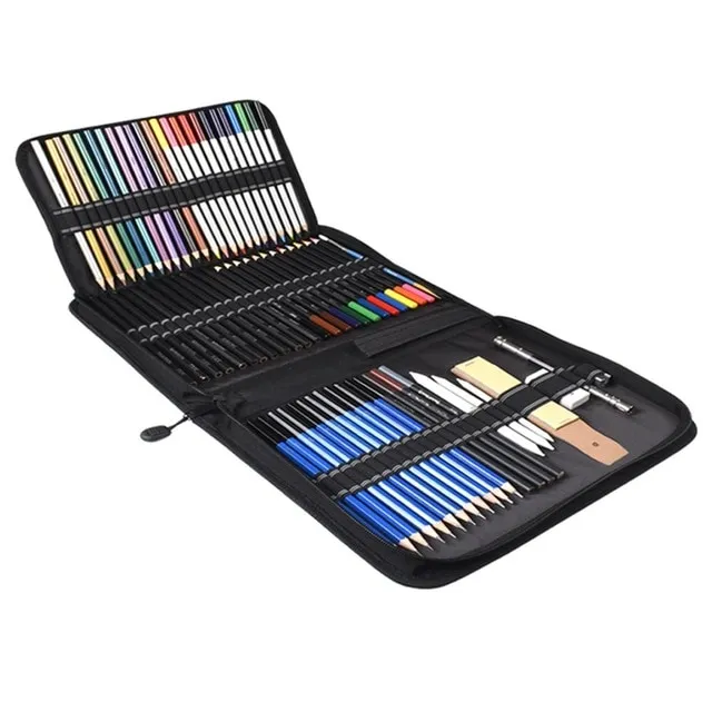 Sketch Drawing Color Pencil Set Charcoal Art Brush Set Painting Set Black - Shop at LoveMi