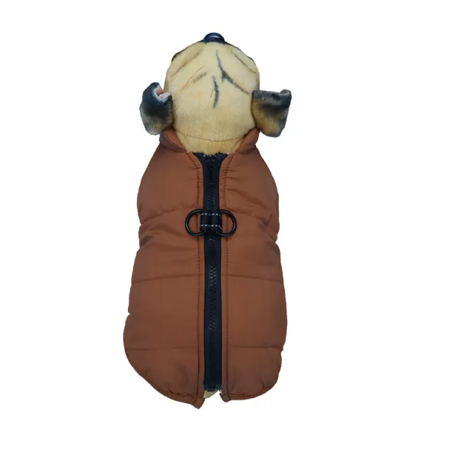 Thickened Dog Clothes Waterproof Warm Pet Jacket Brown - Shop at LoveMi
