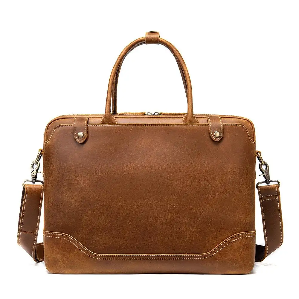 Crazy Horse Leather Men's Briefcase