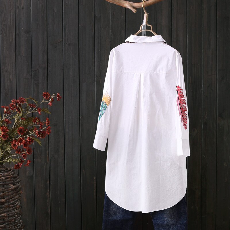 New Spring Cotton Three-Quarter Sleeves Casual Shirt