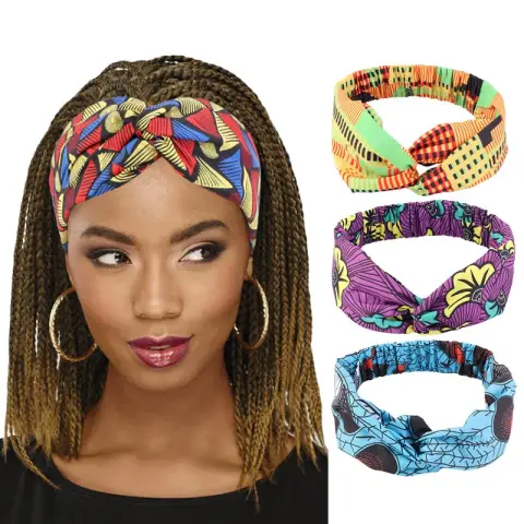 African Pattern Print Headband for Women Twist Style