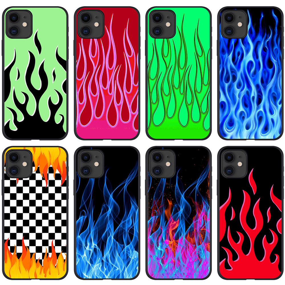 Suitable for XS / XR / 11pro Green Flame Mobile Phone Case