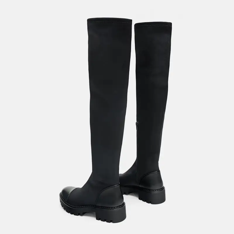 Women's Autumn And Winter Flat Elastic Boots