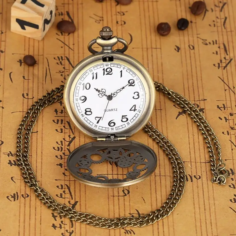 Large Pocket Watch with Roman Dial Accessories Fine Chain