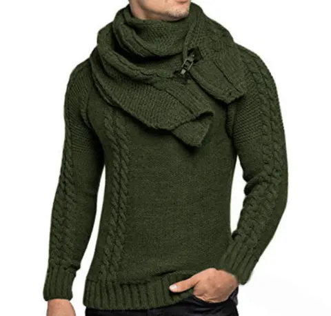 Men Winter Sweater Fashion Slim Fit Pullover Man Warmth