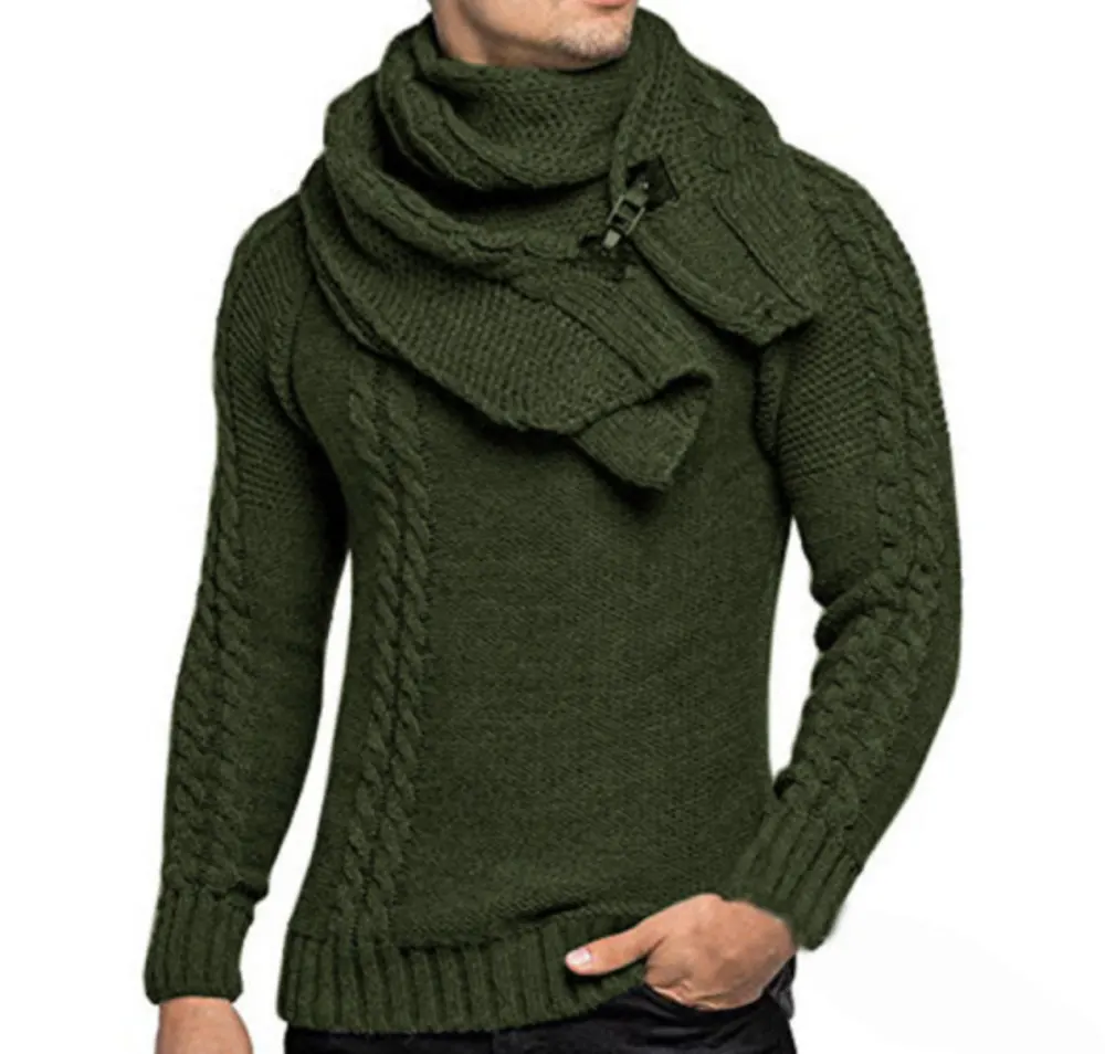 Men Winter Sweater Fashion Slim Fit Pullover Man Warmth