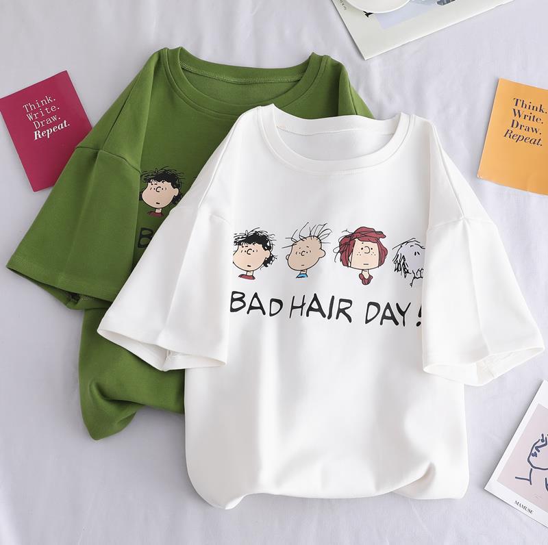 White Short Sleeve T-shirt Female Loose Student Net Red Half Sleeve Top Clothes