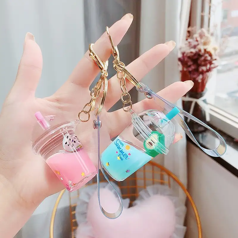Car Milk Tea Key Chain Pendant