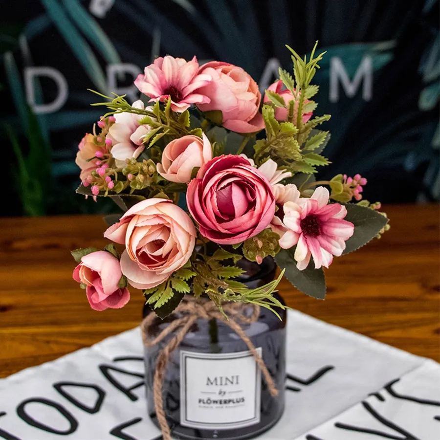 Handkerchief Simulation Bouquet False Flower Living Room Decoration - Pink