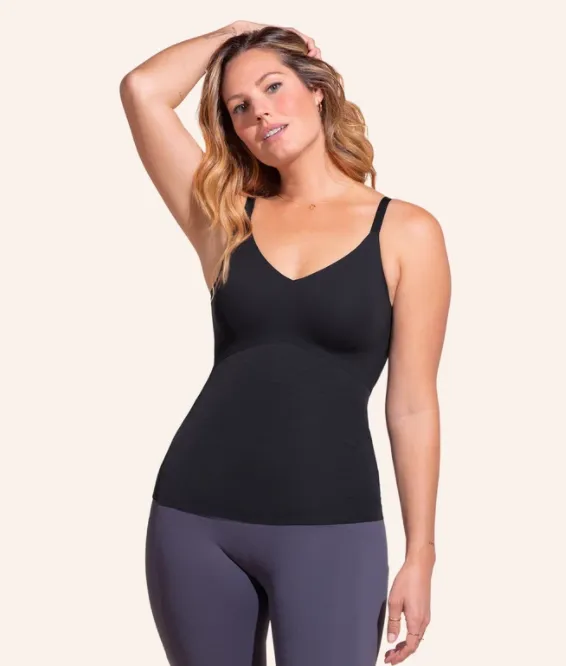 Slim Fit Nylon Ladies Bottoming Shirt With Adjustable Straps Black - Shop at LoveMi
