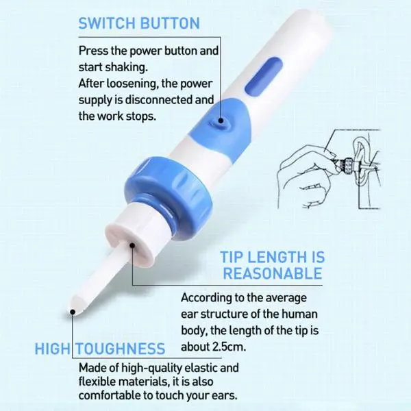 Safety Electric Cordless Vacuum Ear Cleaner Wax Remover Painless Cleaning Tool – image 8