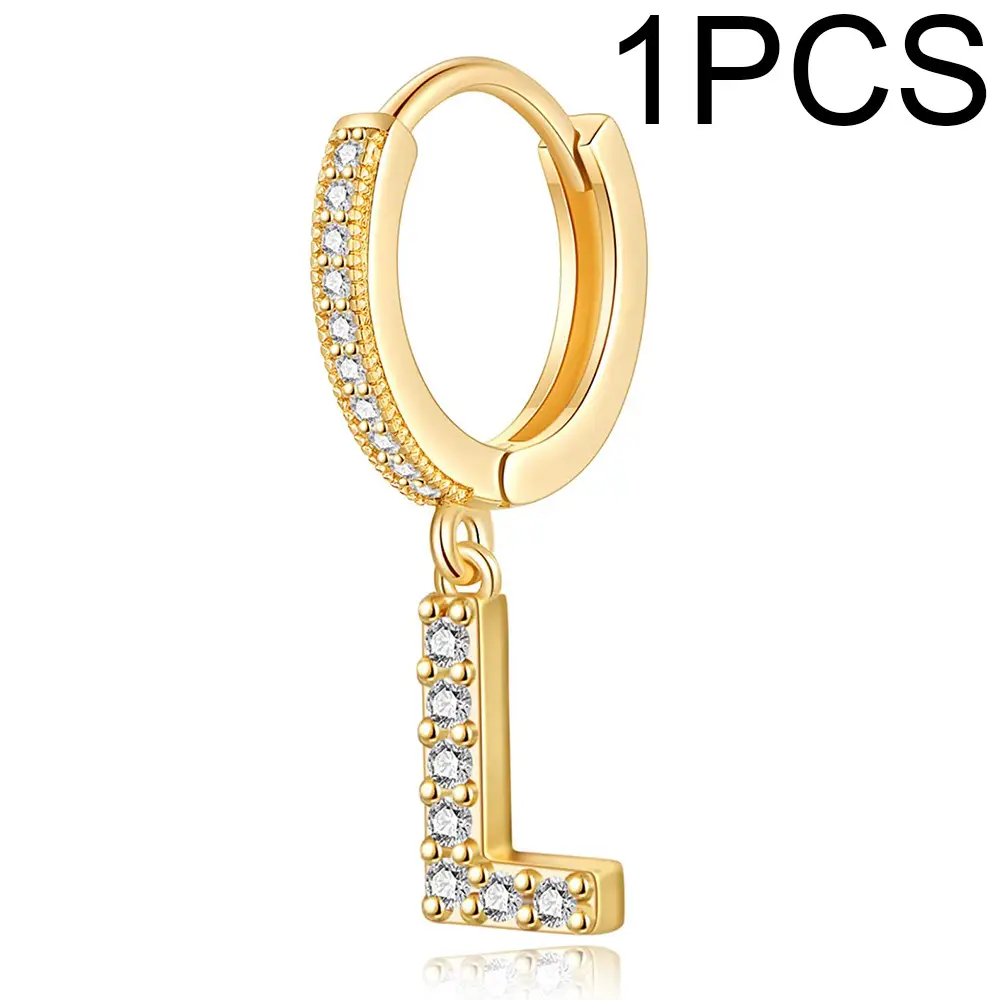 Simple Stainless Steel English Letter Earrings