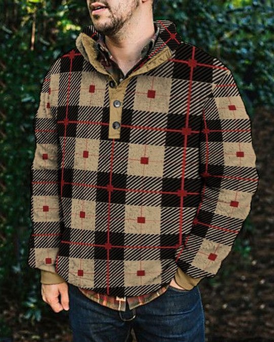 Autumn And Winter Casual Button Pocket Flannel Plush Men's Sweater