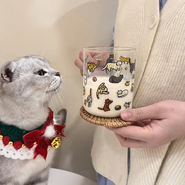 Creative Illustration Cute Cute Pet Dog Glass Cat - Shop at LoveMi