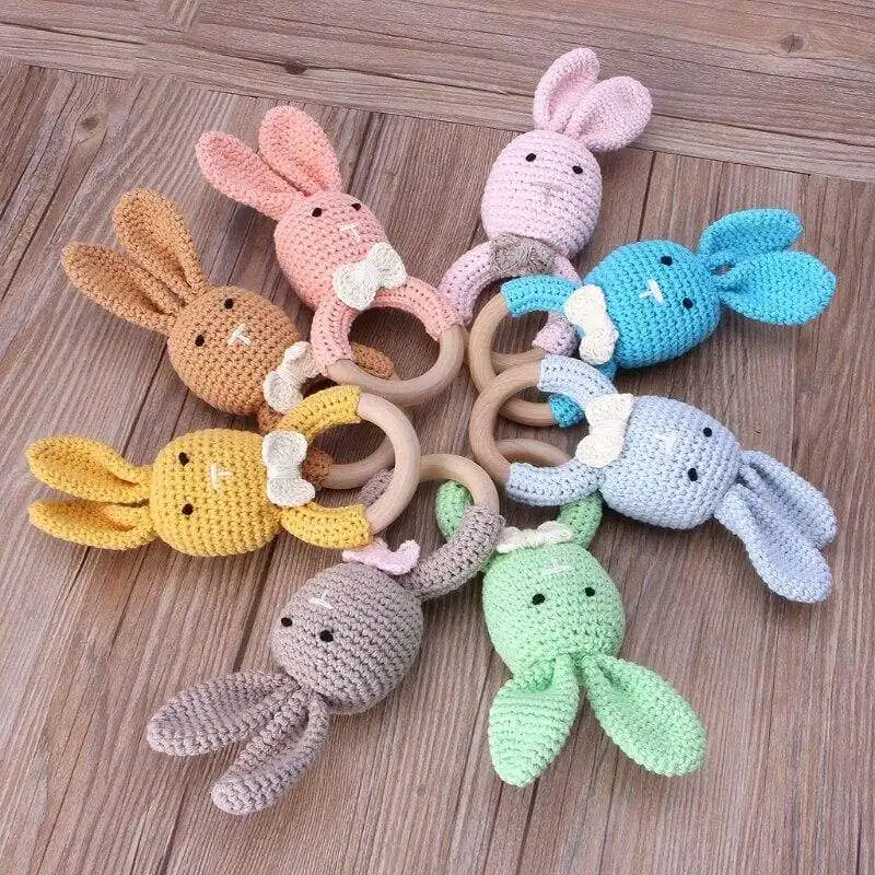 Lotus Hand Hook Wool Ball Color Crochet Wood Ring