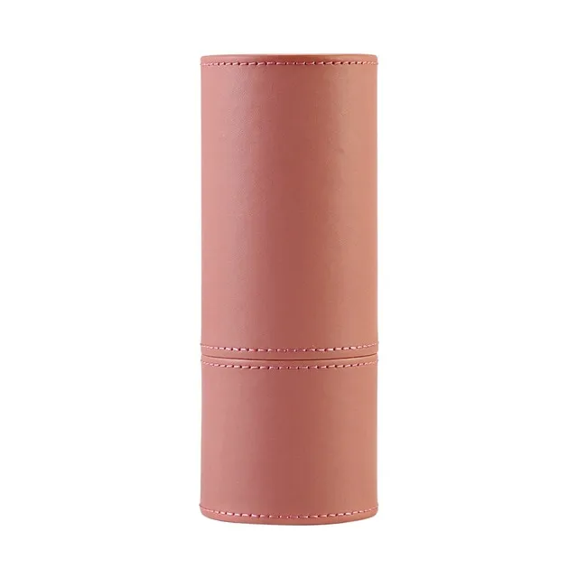 PU Round Cosmetic Brush Container Cosmetic Tool Cosmetic Brush Pink - Shop at LoveMi