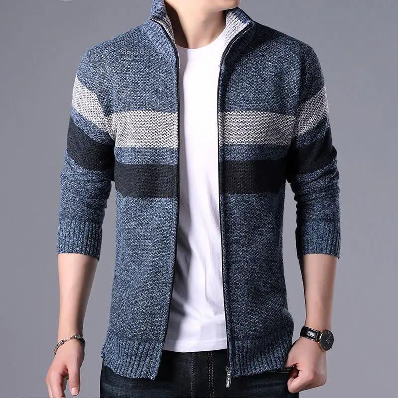 Plush Thick Knitted Top Men's Stand Collar