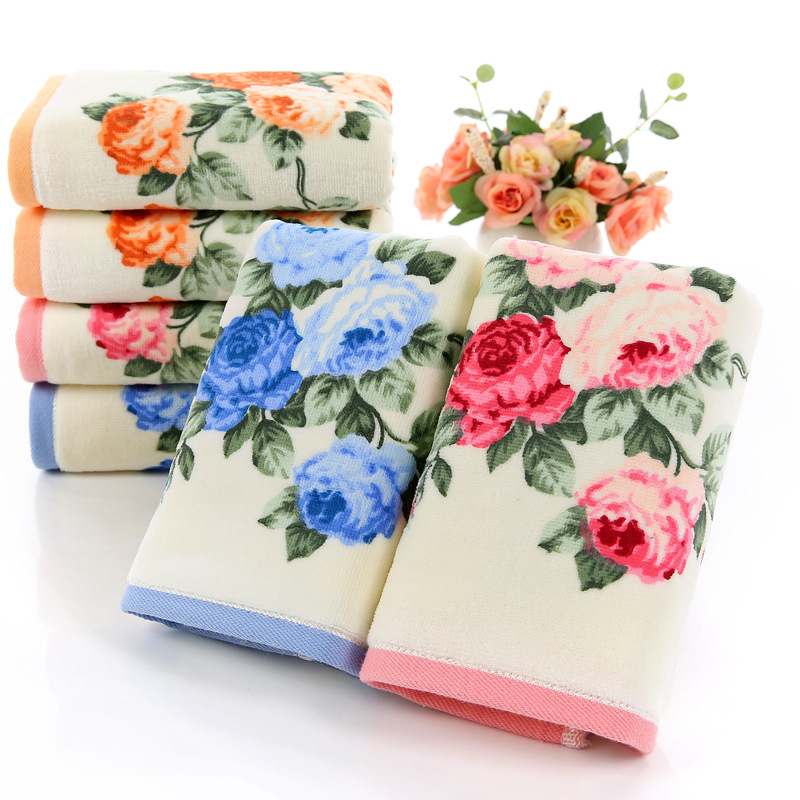 Cotton Towel Bath Towel Printed with Cut Down Peony