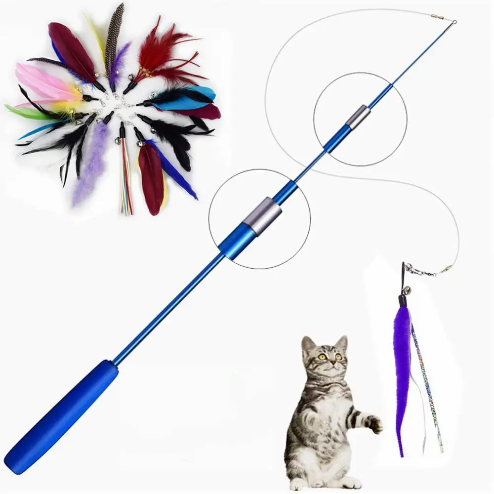 Three-Section Telescopic Funny Cat Rod Feather Cat Fishing Rod Funny Cat Rod