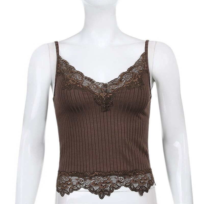 Women's Bottom Sexy Lace Stitched Slim Suspender Vest