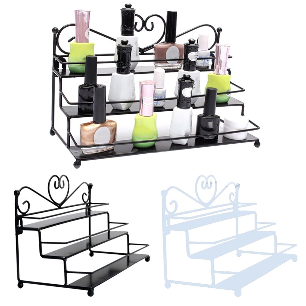 Three-layer Wrought Iron Nail Polish Display Stand