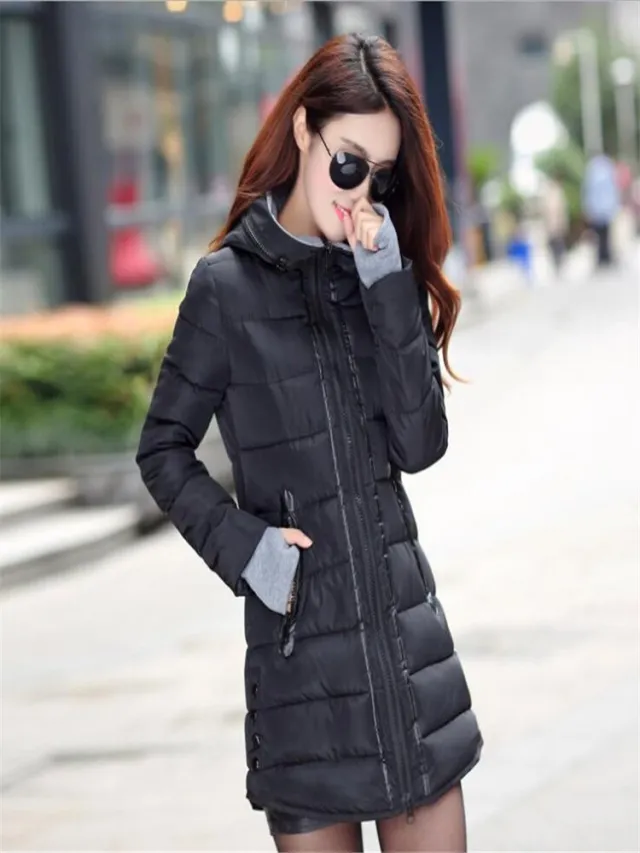 Down Padded Jacket Padded Hooded Gloves Padded Jacket Winter Coat Padded Jacket Black - Shop at LoveMi
