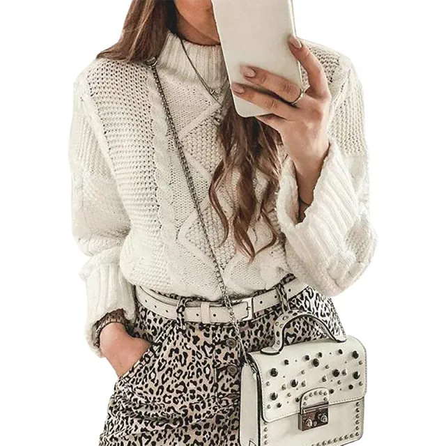 Autumn And Winter Sweaters Solid Color Knitwear Women's Wear White - Shop at LoveMi