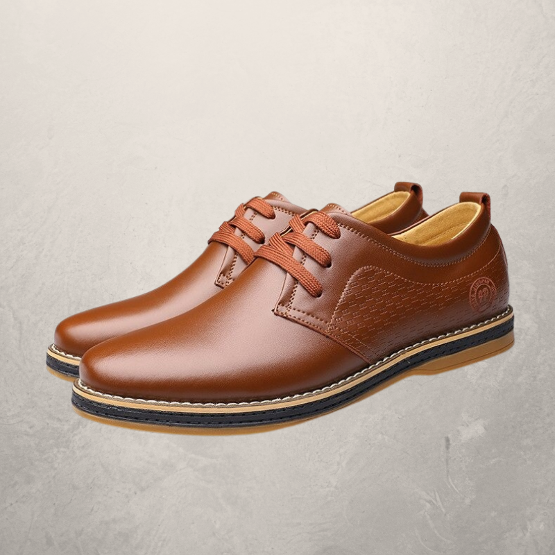 Leather Round Toe Lace-Up Shoes, picture 5 of 5