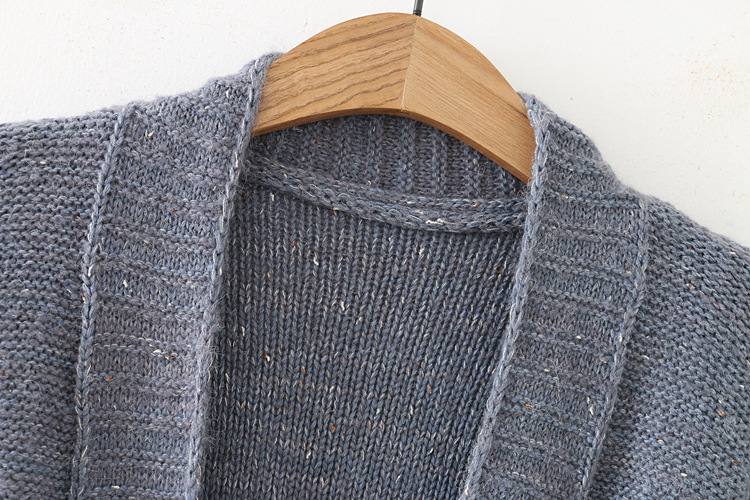 Large Size Embroidery Knitted Long Cardigan Casual Loose Jacket