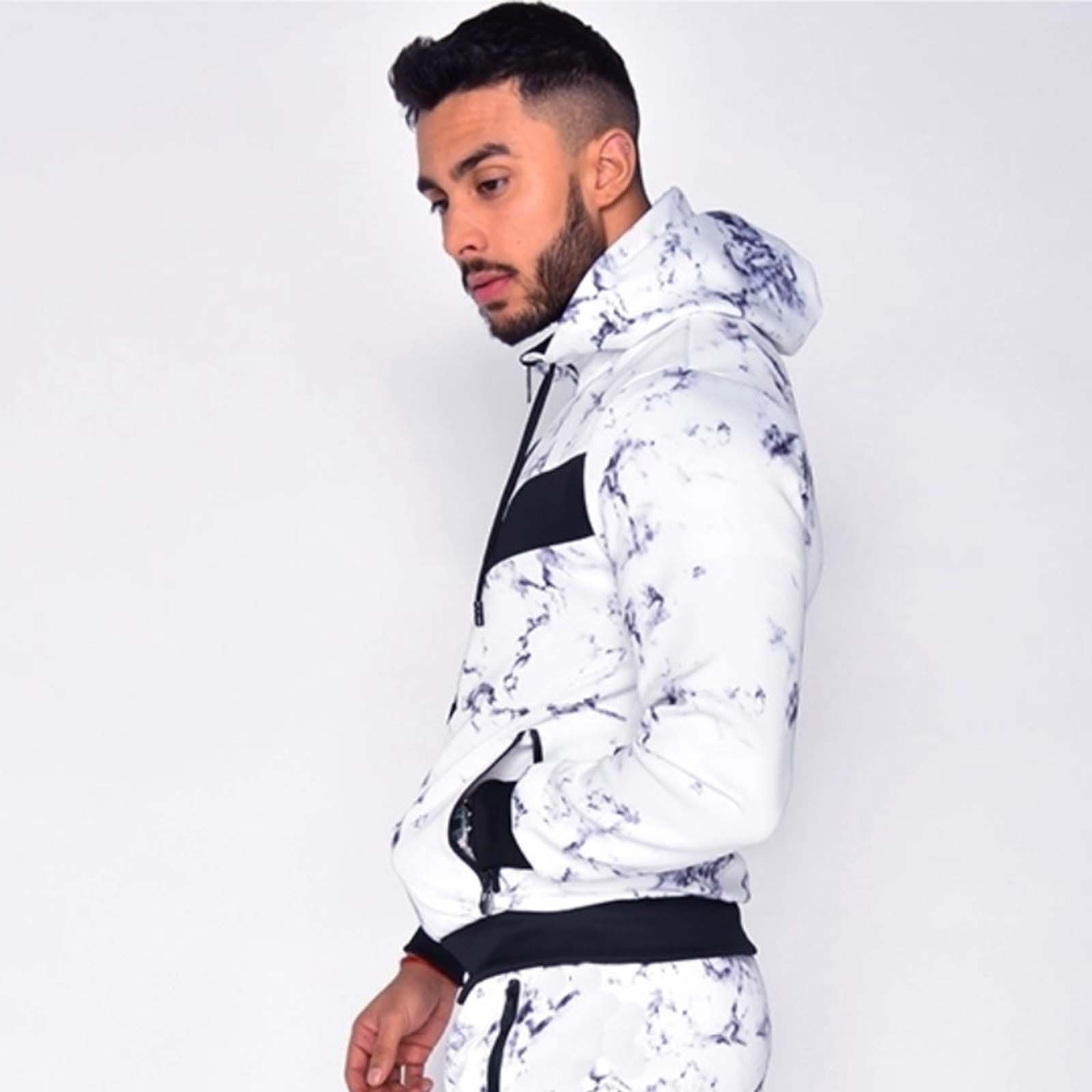 Men's Hooded Cardigan Sports Casual Sweater Suit