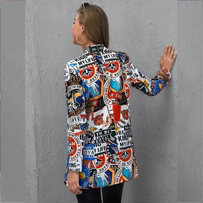 Non-Positioning Printing ladies Casual Small Suit jacket Trend Women