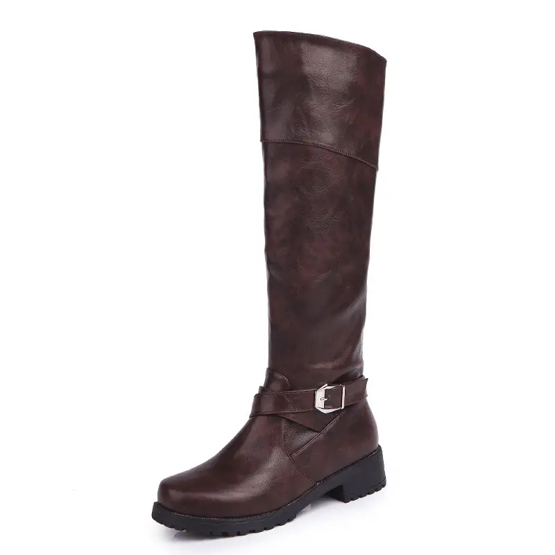 New Winter Fashion Low Heel Buckle Ladies Boots