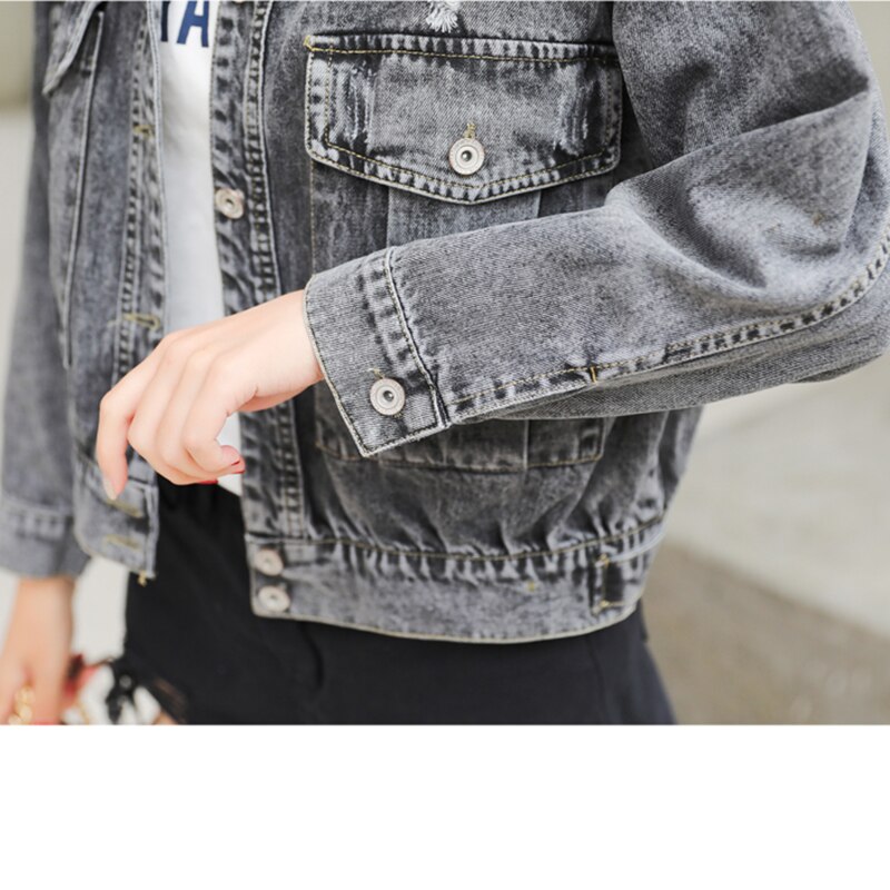 Denim Loose Jjacket Chic Denim Jacket Was Thin College Style
