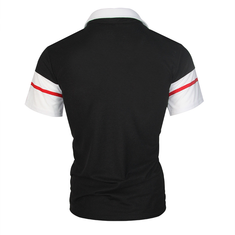 Men's Two Color Short Sleeve Top Two Color Stitching Polo Shirt