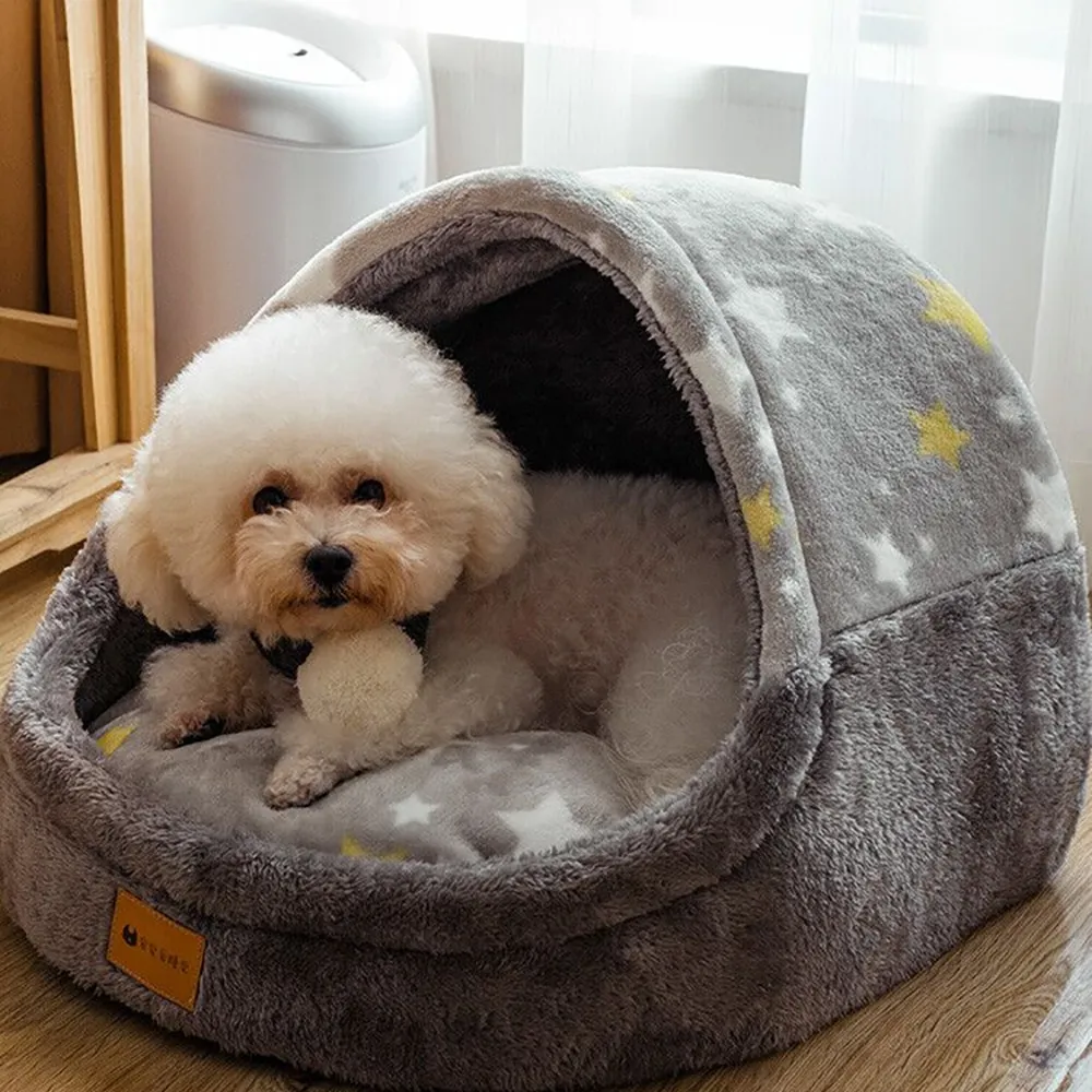 House - shaped Four - Season Removable Cleaning Pet Dog Supplies - Grey