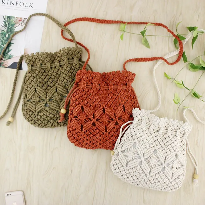 Knitted Tassel Bag Beach Women Bag Woven Bag