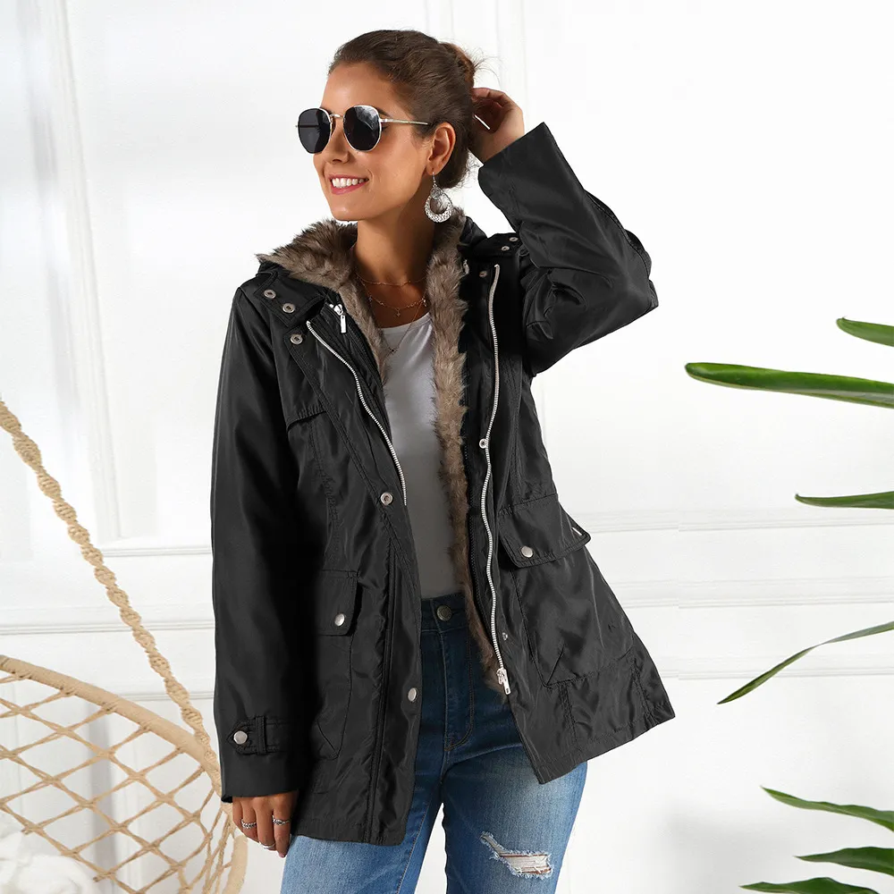 Cross-border Foreign Trade Cotton-padded Jacket Women's European And American Cotton-padded Jacket Women's Autumn And Winter Cotton-padded Jacket W...