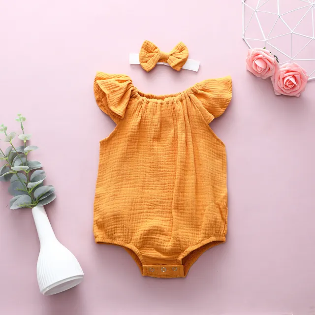 Children's Cotton Triangle Colored Climbing Suit With One Piece Body Yellow - Shop at LoveMi